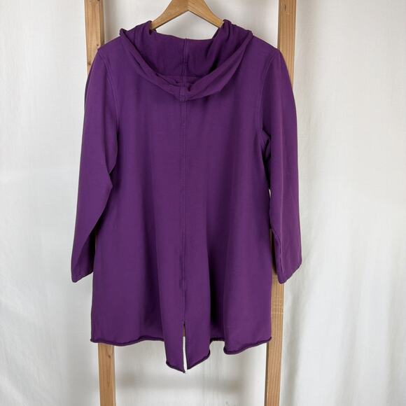 NWT Kleen Wine 100% Cotton High-Low Button Hoodie Jacket Tunic #0806 LG - Picture 4 of 7